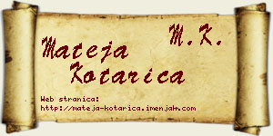 Mateja Kotarica vizit kartica